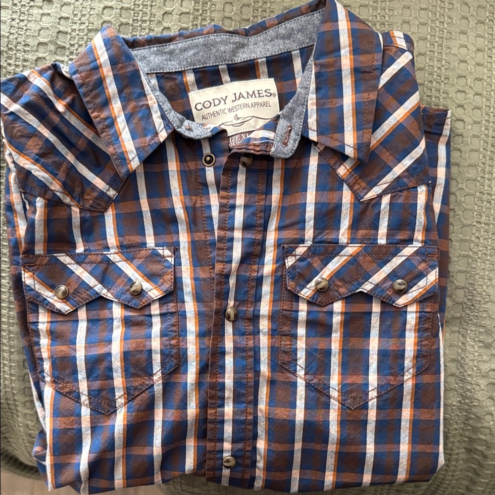Cody James Kids Blue & Brown Plaid Button-Down Shirt